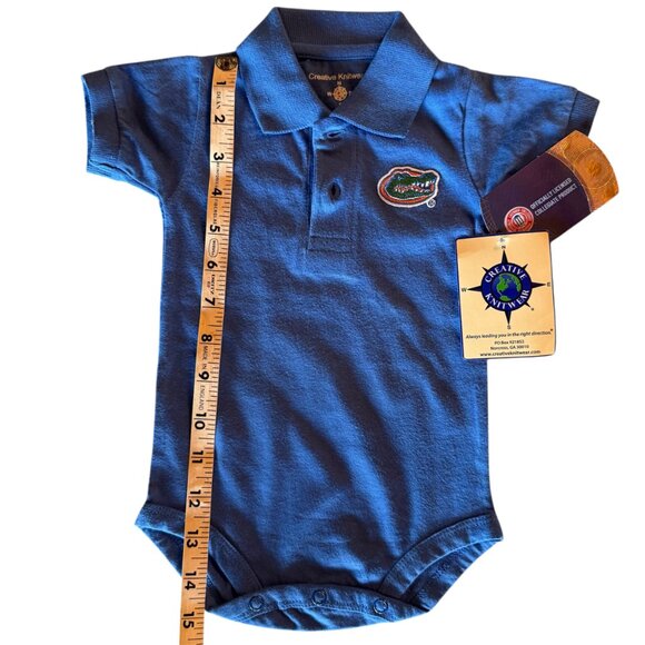 0-3 Months Boys UF Gator Polo Bodysuit‎ 100% Cotton By Creative Knitwear - Picture 3 of 5